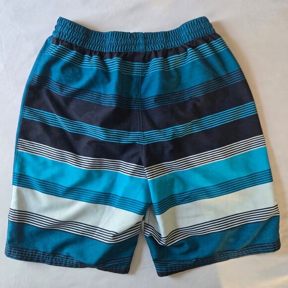 Unique discontinued Nike Perry Ellis Europe Stripe Swim Trunks Men M Blue White - Picture 3 of 5